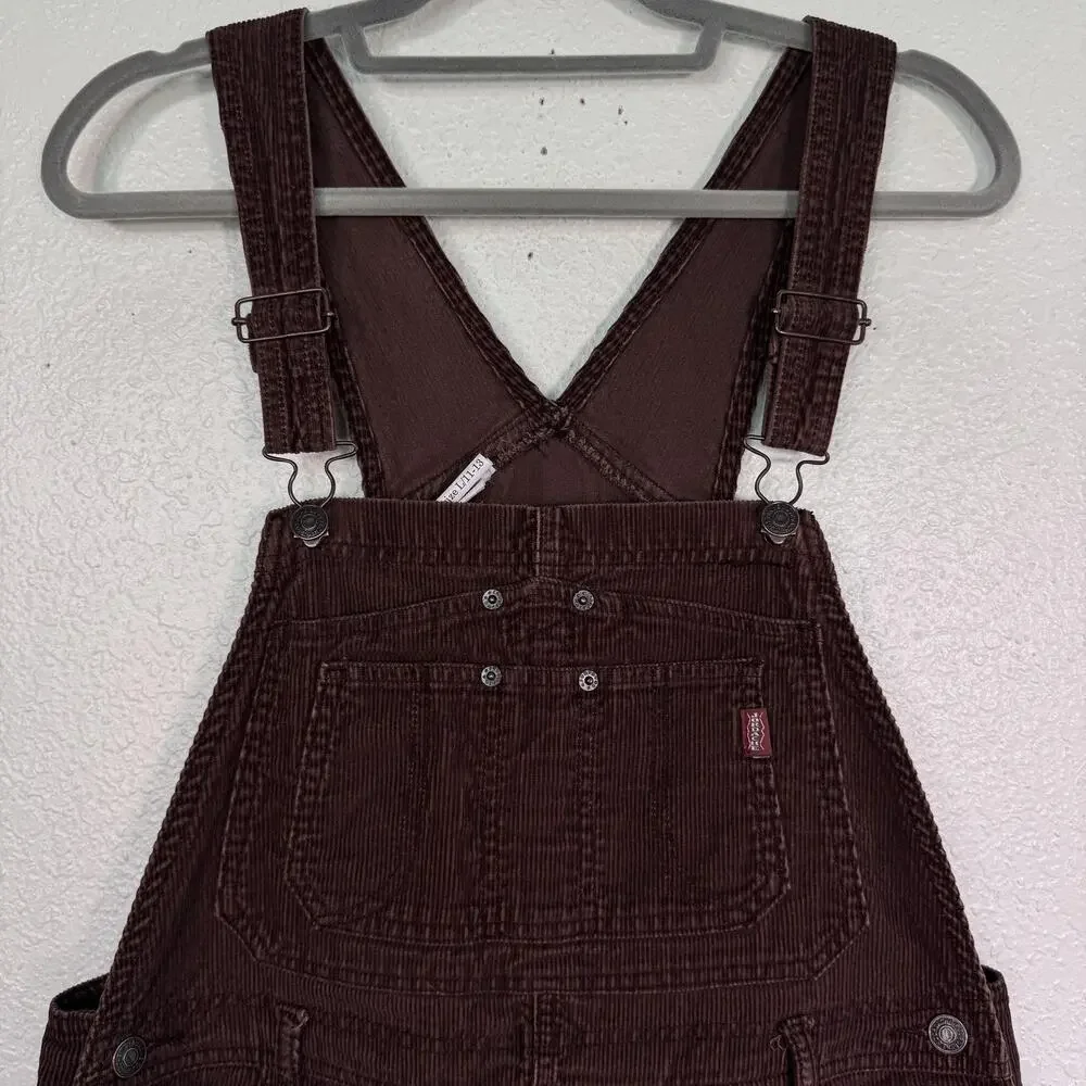 Vintage Jordache Overalls Large 11-13 Corduroy Carpenter Cargo Bib Utility Y2K - Picture 4 of 11